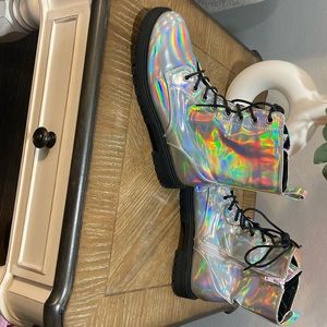 Silver boots  never worn